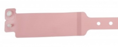 1474063- Bracelet hôpital adulte Rose pâle avec étiquette  - Vue 3