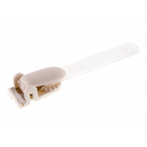 1411110 - Clip plastique Blanc à pince bretelle
