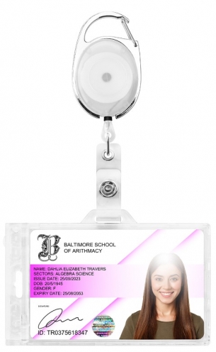 AC217D-ST-CL - Zip rétractable Blanc Translucide avec accroche ceinture - Vue 2