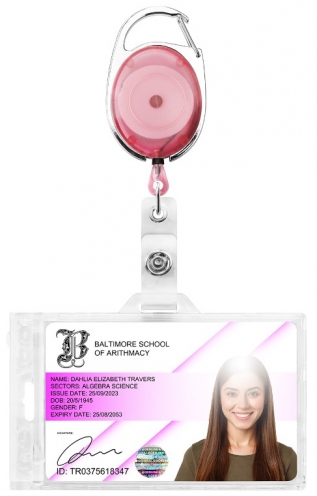 AC217D-ST-PK - Zip rétractable RoseTranslucide avec accroche ceinture - Vue 2