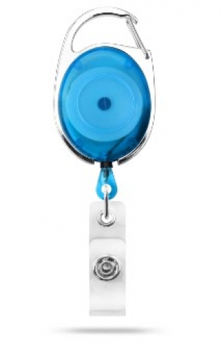 AC217D-ST-RB - Zip rétractable Bleu Translucide avec accroche ceinture