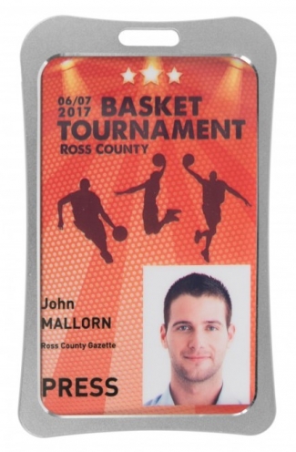 1454261 - Porte-badge métallisé argenté (lot de 50) - Verticale - Vue 2