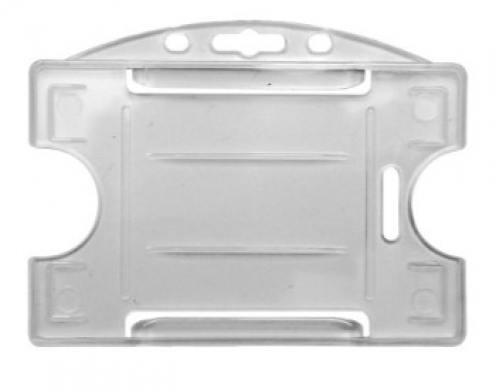 1455700 - Porte-badges rigide Translucide 86x54 perforation oblongue 2 rondes 