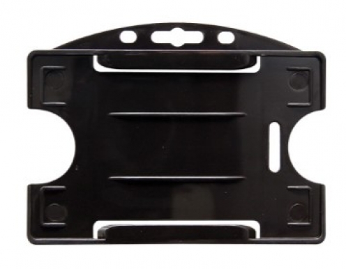 1455706 - Porte-badges rigide Noir 86x54 perforation oblongue 2 rondes