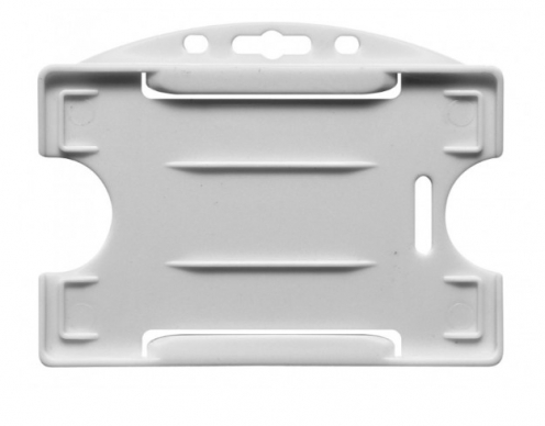 1455707 - Porte-badges rigide Blanc 86x54 perforation oblongue 2 rondes