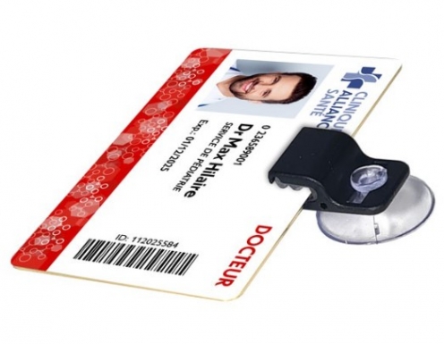 1455741 - Attache Porte-Badge Grip Ventouse (Plastique Noir) - Lot de 100 - Vue 2