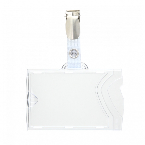 1456600 - Porte-badge clip bretelle à lanière renforcée 86 x 54 Horizontal