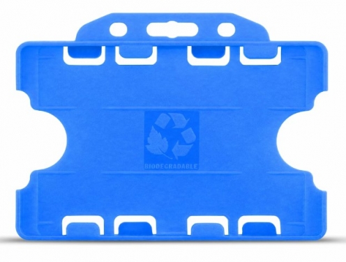 YA302-L-SB-AM(D) - Porte-Badge Bleu Ciel Antimicrobien Bulldog 86x54  - DOUBLE FACE