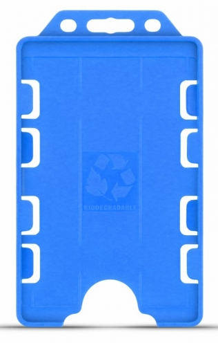 YA302-P-SB(D) - Porte-badge Bleu Ciel Biodégradable Bulldog 86x54 - DOUBLE FACE