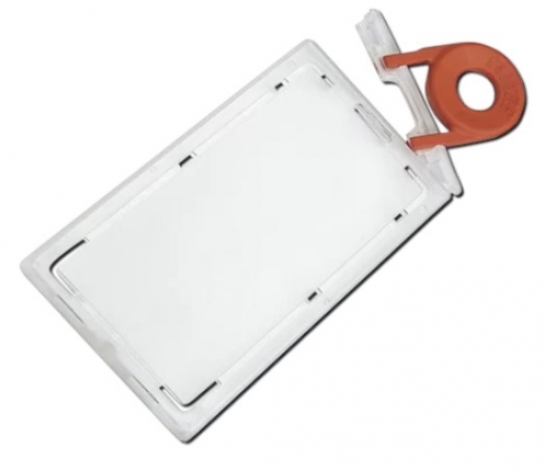 YA312-P - Porte-Badge Verrouillable avec Capuchon Amovible (Format Portrait) - Inclus Clé Rouge