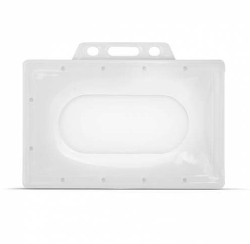 YA322-L - Porte-Badge Économique  (86x54mm) perforation oblongue 2 rondes