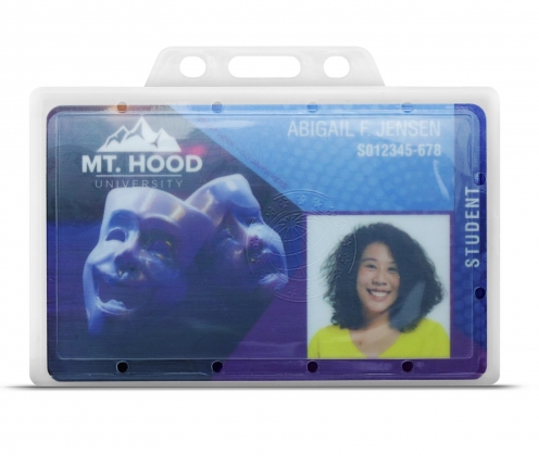 YA322-L - Porte-Badge Économique  (86x54mm) perforation oblongue 2 rondes - Vue 2