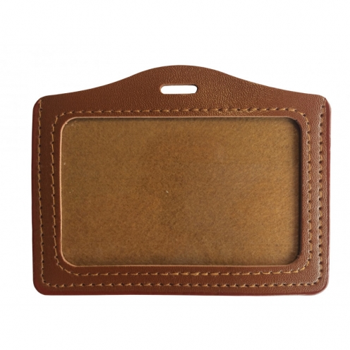 Porte-badge aspect cuir pour carte 86x54