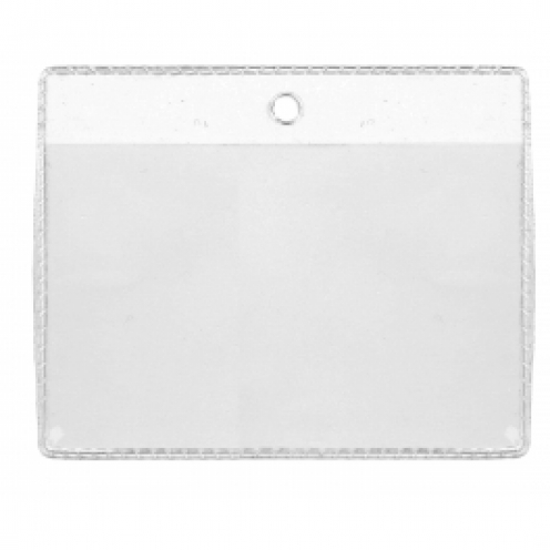1453020 - Porte-badges souple 105x70 perforation 1 ronde clip chainette cordon 