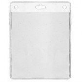 1453081 - Porte-badges souple 86x101 perforation 1 oblongue clip à lanière 2 perforations rondes 