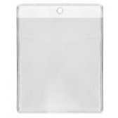 1456504 - Porte-badges souple 86x54 perforation 1 ronde avec clip blanc 