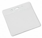 YA301-L-CL - Porte-Badge Souple en Vinyle Transparent horizontale 86 x 54 2 rond 1 oblongue