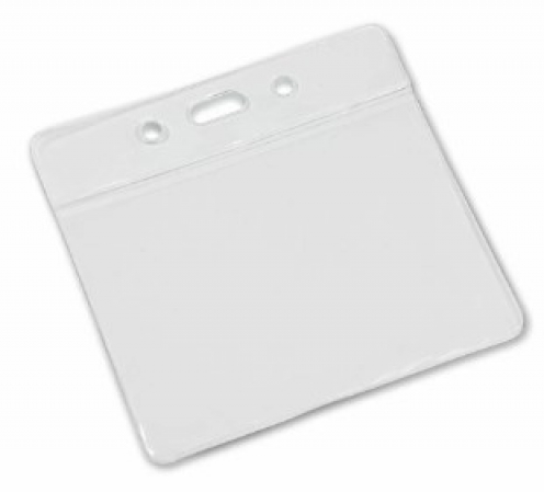 YA301-L-CL - Porte-Badge Souple en Vinyle Transparent horizontale 86 x 54 2 rond 1 oblongue