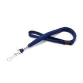 PB-CPS7-P103 - Tour de cou Bleu marine Mousqueton plastique et rupture sécuritaire Bague métal