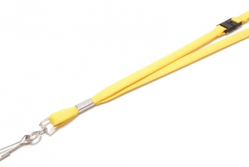 1437243 - Tour de cou Jaune Mousqueton métal et rupture sécuritaire Bague métal