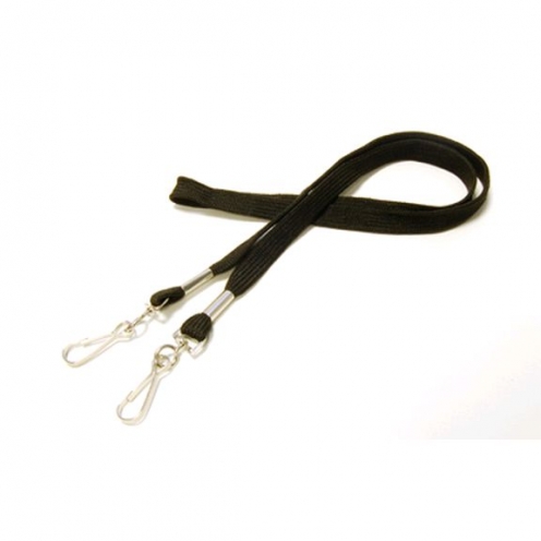 1437226 - Tour de cou Noir 2 Mousquetons 5 cm Bague métal