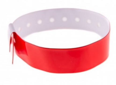 1474001 - Bracelet plastique vinyle Rouge Type L - brillant