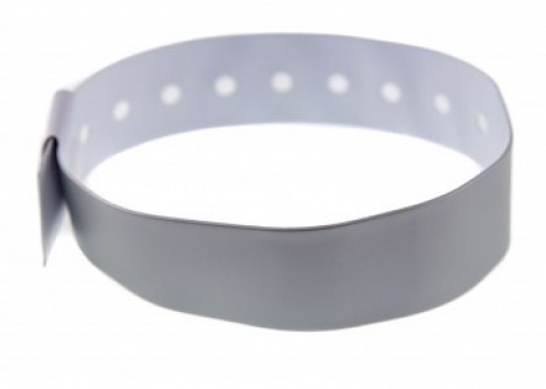 1474022 - Bracelet plastique vinyle Argent Type L - aspect métallisé 