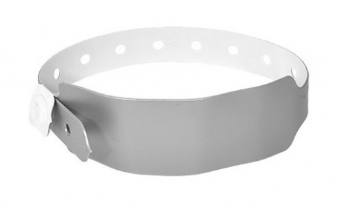 1474052 - Bracelet plastique vinyle Argent extra-large - aspect métallisé 