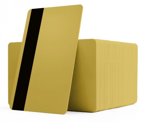 PVC1-DGH27S - Carte PVC Or Foncé 0.76mm Piste Magnétique Hico