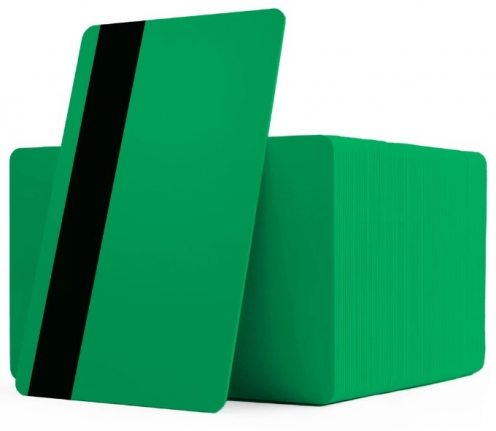 PVC1-GRH27S - Carte PVC Verte 0.76mm Piste Magnétique Hico
