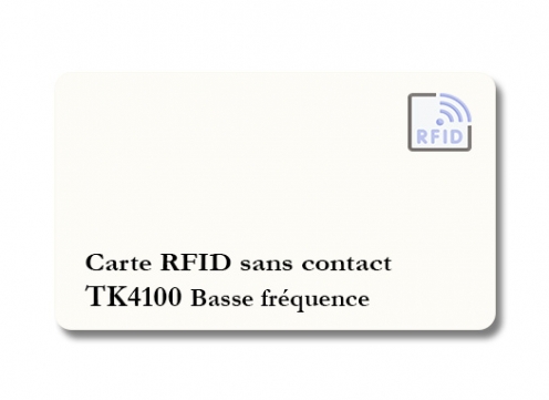 Carte PVC 0.76mm RFID TK4100 basse fréquence 125khz