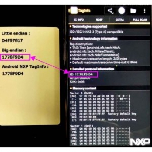 Carte PVC 0.80mm RFID MIFARE Desfire EV2 2K 13,56Mhz - Vue 2