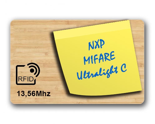 Carte en bois de bambou RFID MIFARE Ultralight C 