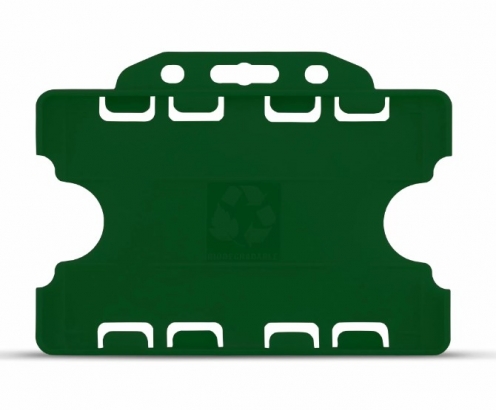 YA302-L-GR(D) - Porte-Badge Vert Biodégradable Bulldog - Double Face 