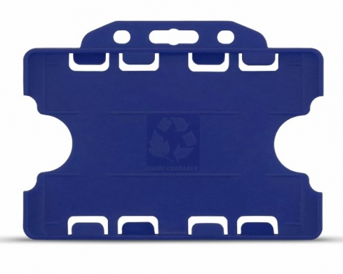YA302-L-RB(D) - Porte-Badge Bleu Pâle Biodégradable Bulldog - Double Face