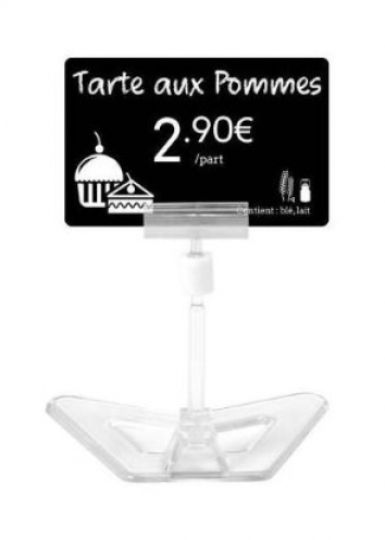 AC000011 - Support Étiquette de Prix Aspect Cristal - 8 cm