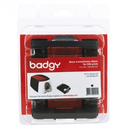 CBGR0500K - Ruban noir Badgy 100 et 200